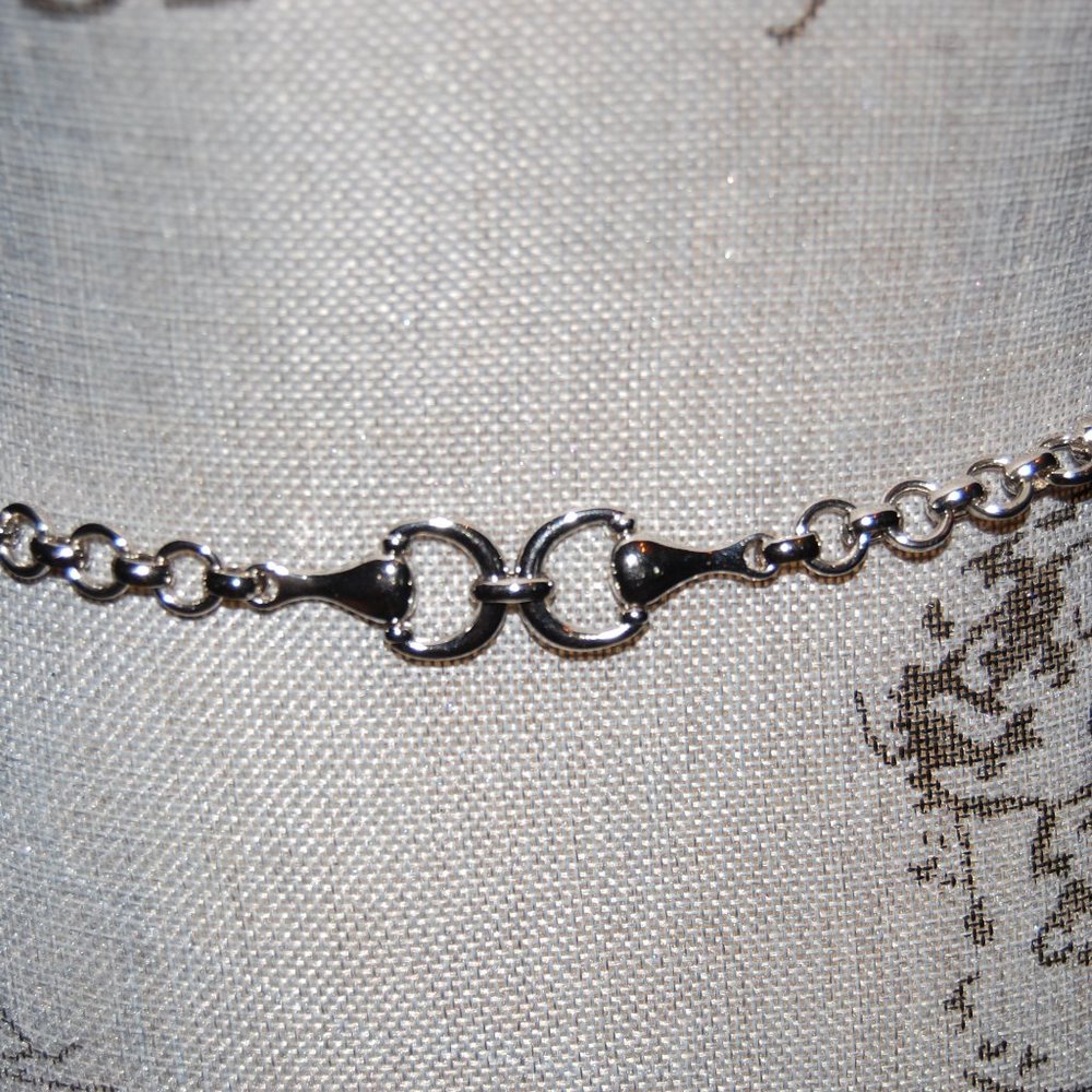 Chaps silver chain belt